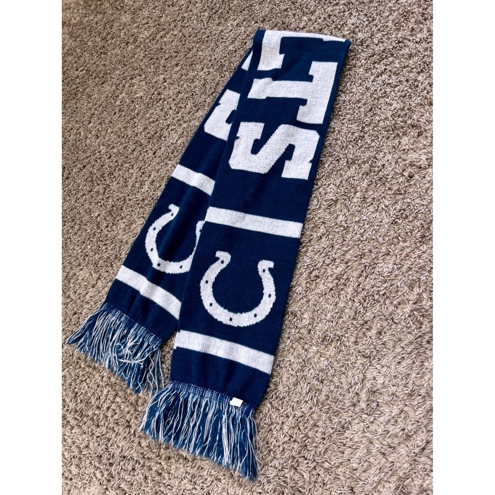Indianapolis‎ Colts NFL Knit Scarf Team Logo Fringe Blue White